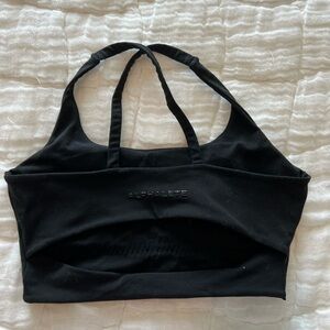 Alphalete Black Sports Bra Moisture-Wicking Medium Support